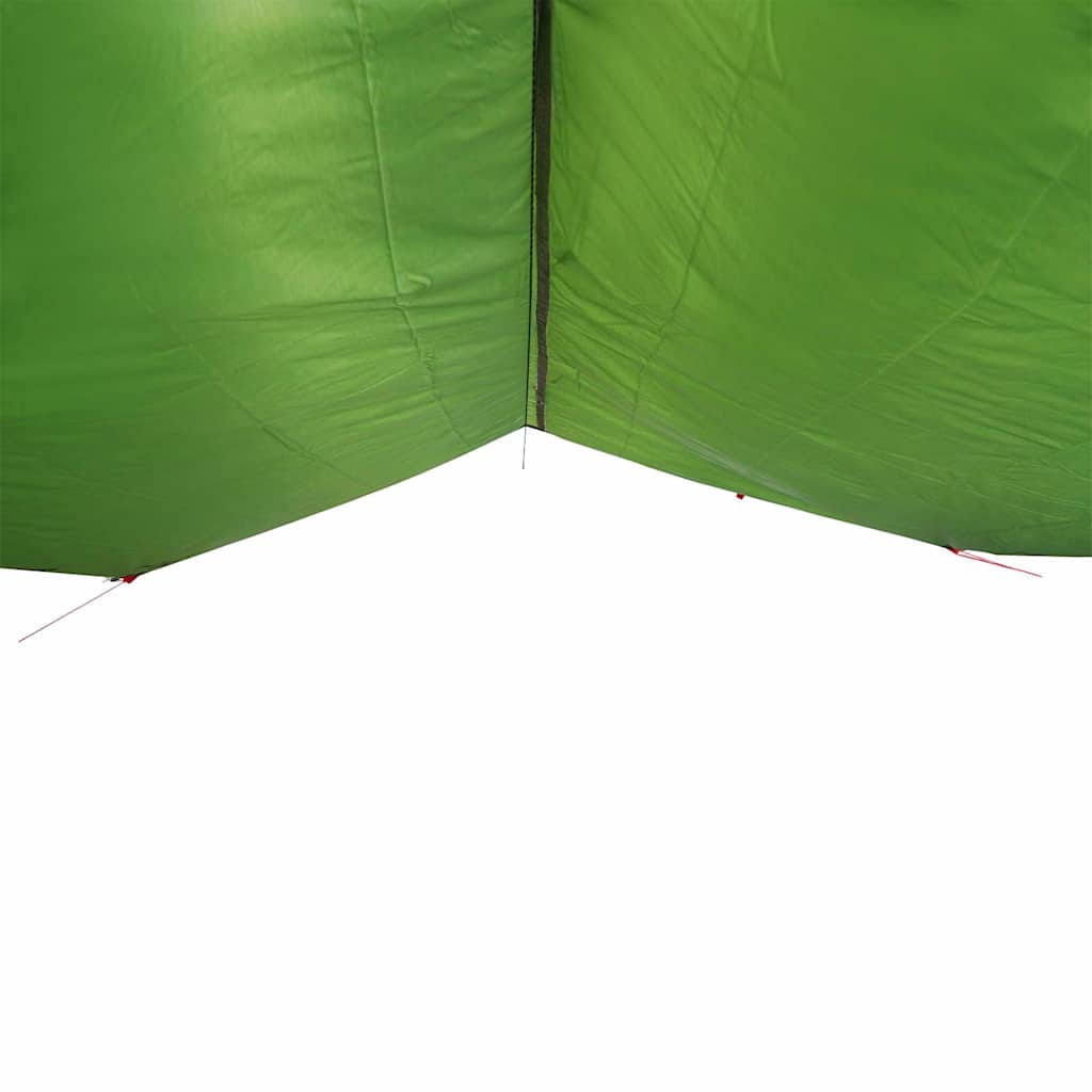 Detail van de groene vidaXL kampeerluifel met waterdichte hoeken en bevestigingspunten.