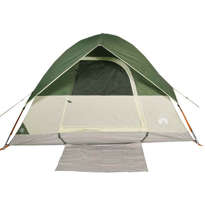 Detail van de vidaXL koepeltent in groen met open ingang en grondzeil.