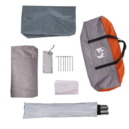 Detail van de accessoires van de vidaXL 2-persoons koepeltent, inclusief haringen en opbergzak.