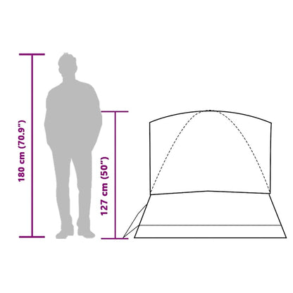 Zijaanzicht van de vidaXL koepeltent met afmetingen en hoogte van 180 cm.