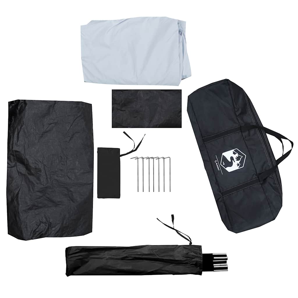 Detail van de accessoires van de vidaXL 2-persoons koepeltent, inclusief stokken en haringen.