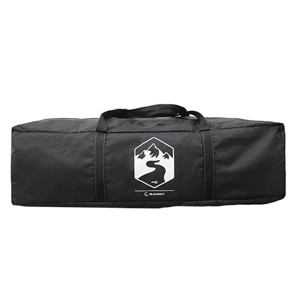 Zwarte opbergtas voor de vidaXL koepeltent met logo aan de voorkant.