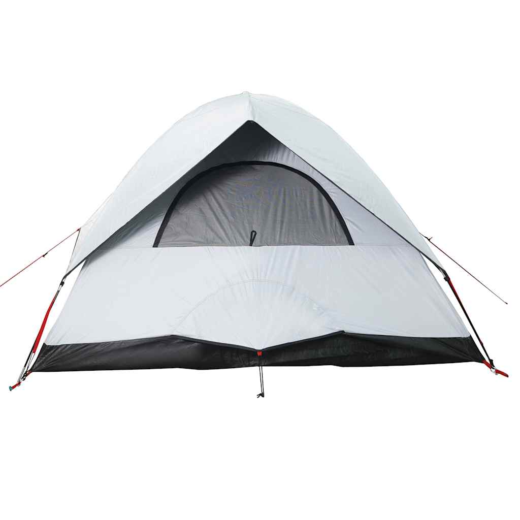 Detail van de vidaXL koepeltent in wit met verduisterend doek en ventilatierooster.