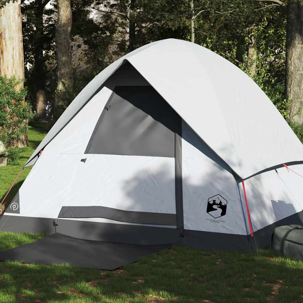 Koepeltent vidaXL voor 4 personen, waterdicht en verduisterend, zijaanzicht in natuur.