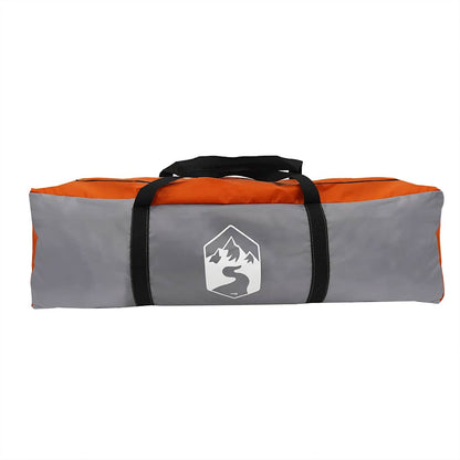 Tent vidaXL 8-persoons in grijs en oranje, opbergzak met handvat.