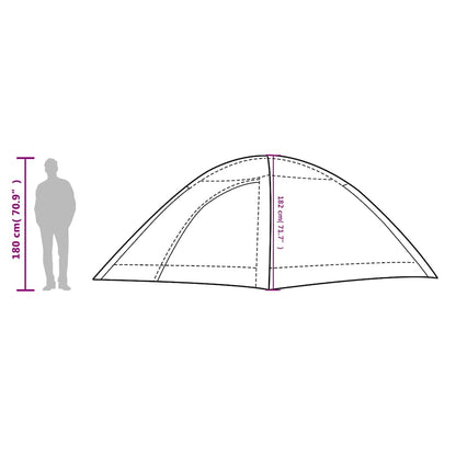Zijaanzicht van de vidaXL 8-persoons tent, met waterdichte en windbestendige kenmerken.