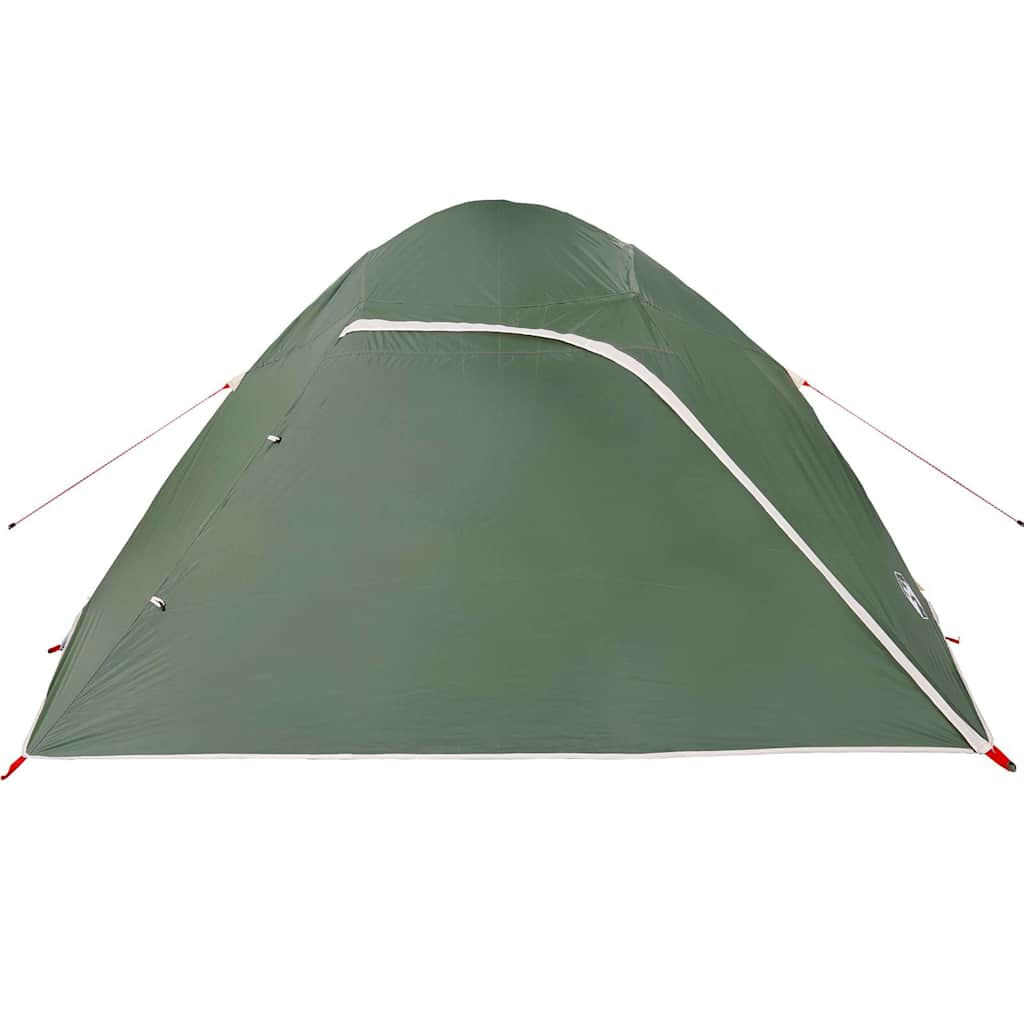 Zijaanzicht van de vidaXL koepeltent in groen met ventilatieopening.