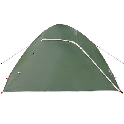 Zijaanzicht van de vidaXL koepeltent in groen met ventilatieopening.