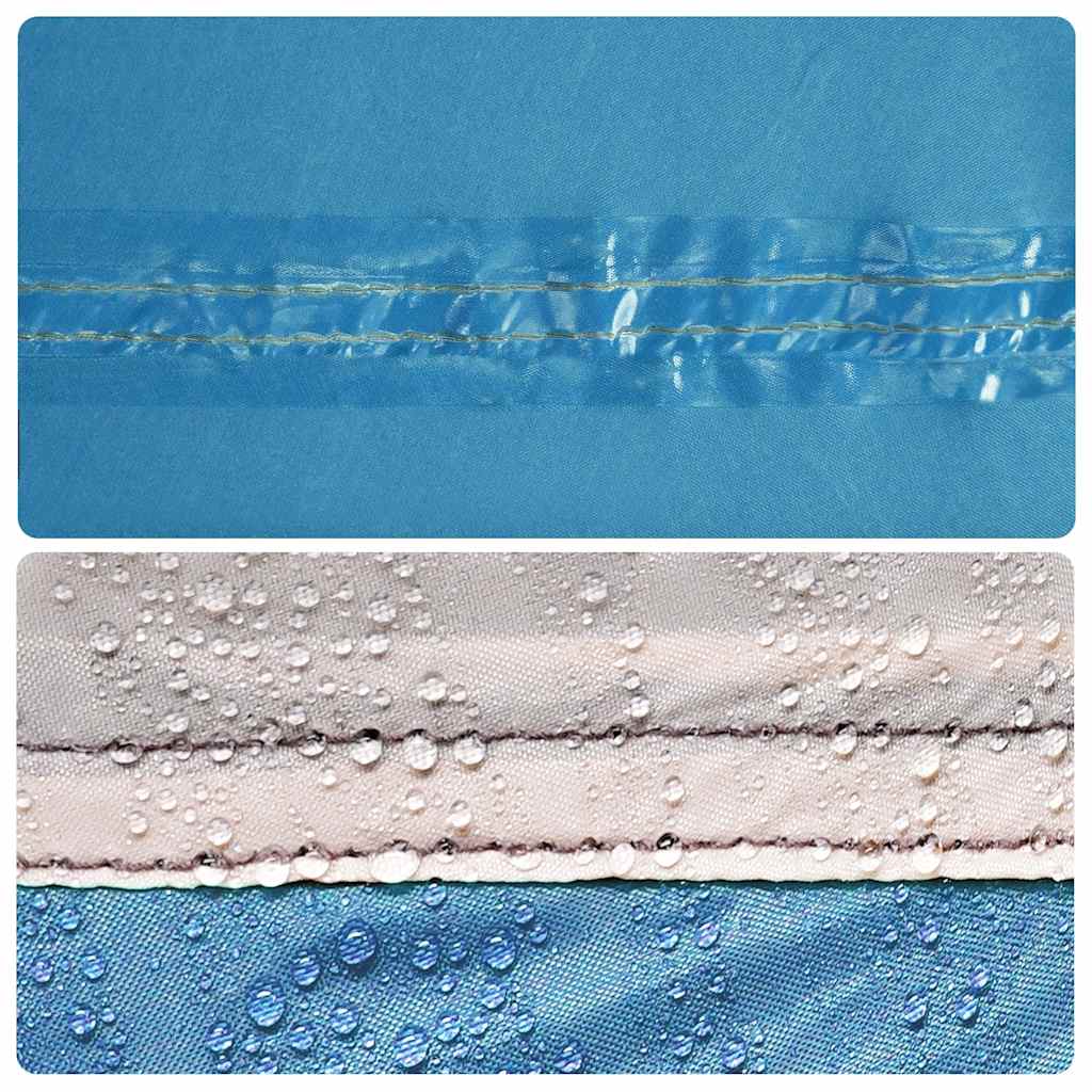 Detail van de waterdichte naden van de vidaXL koepeltent in blauw.