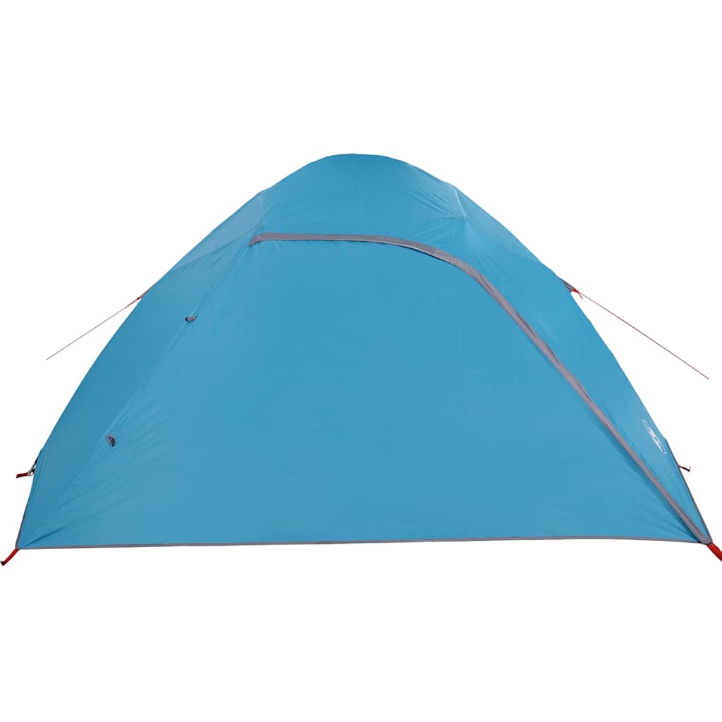 Zijaanzicht van de vidaXL koepeltent in blauw, met een gladde, waterdichte bovenkant.