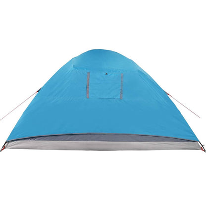 Zijaanzicht van de vidaXL 6-persoons koepeltent in waterdicht blauw.
