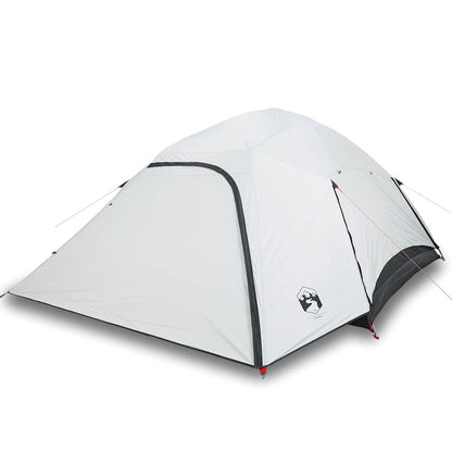 Detail van de vidaXL koepeltent in wit met zwarte accenten, zijaanzicht.