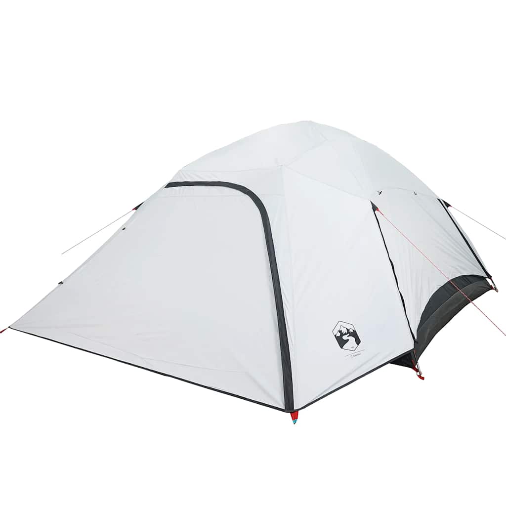 Detail van de vidaXL koepeltent in wit met zwarte accenten, zijaanzicht.