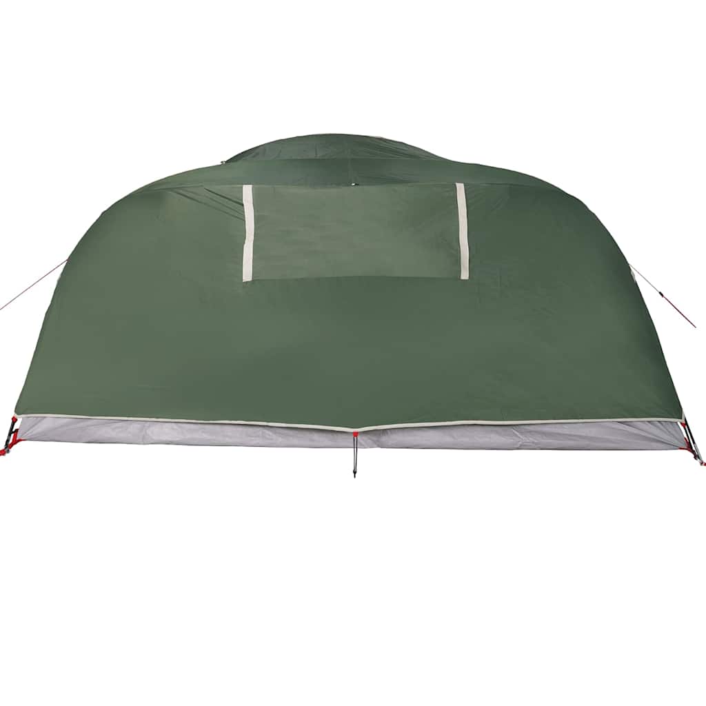 Achteraanzicht van de vidaXL koepeltent 4-persoons in groen met ventilatierooster.
