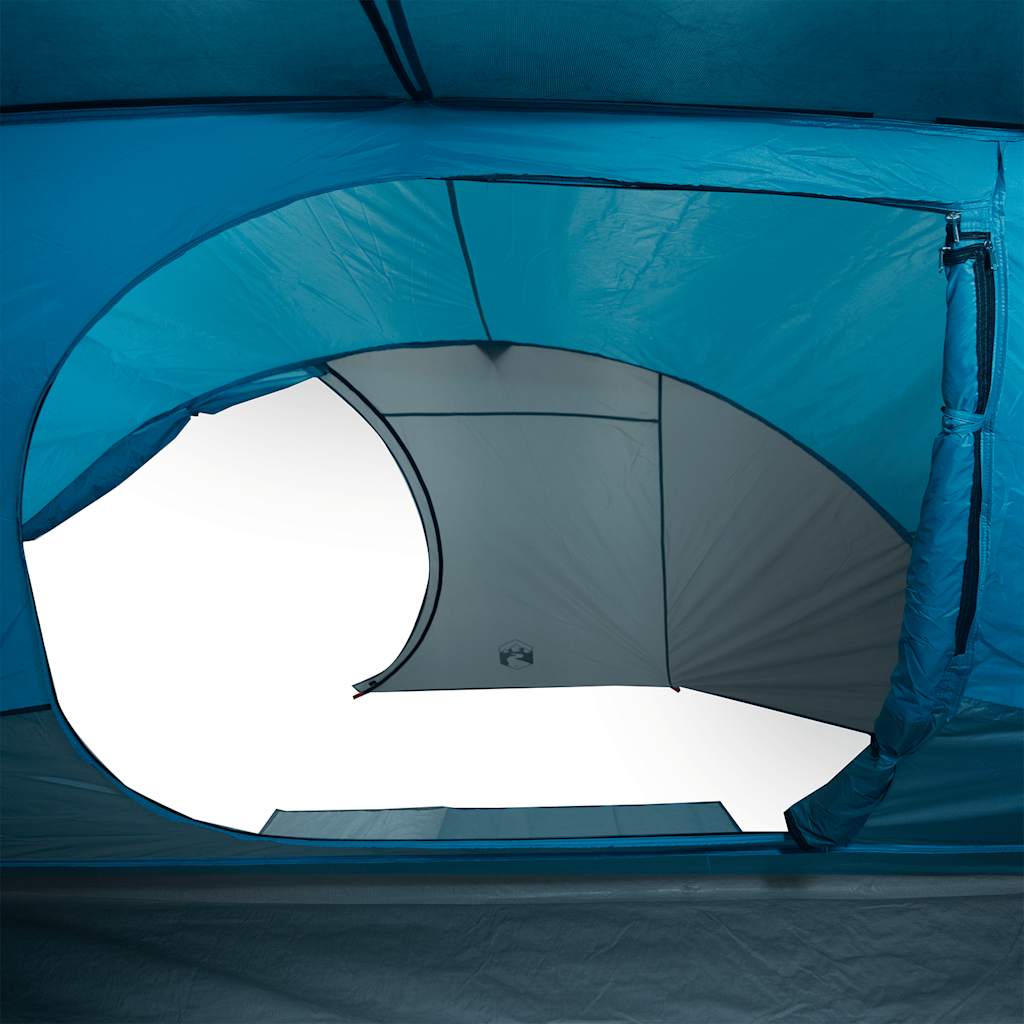 Detail van de binnenkant van de vidaXL koepeltent met een blauwe kleur en ventilatierooster.