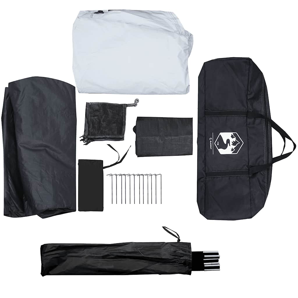 Detail van de accessoires en tentonderdelen van de vidaXL 4-persoons koepeltent.
