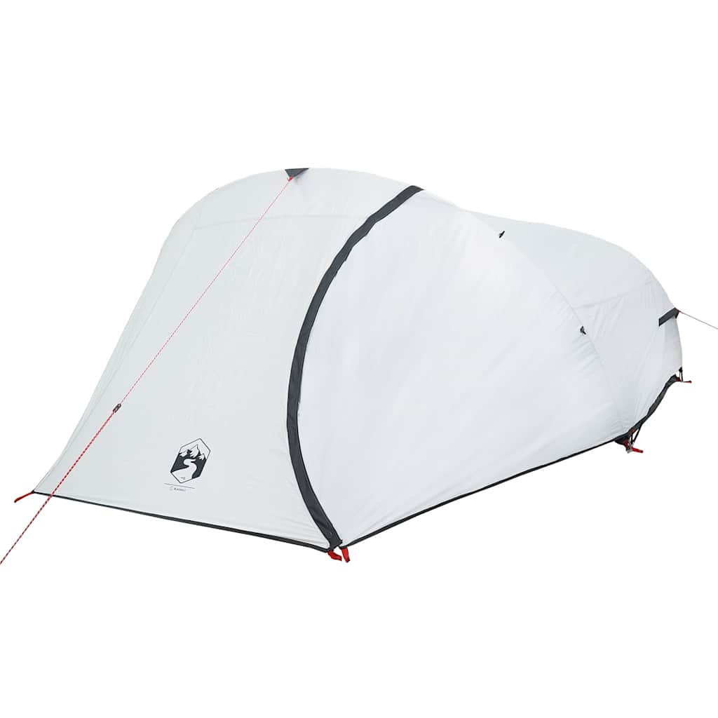 Detail van de vidaXL koepeltent in wit, met een aerodynamische vorm en stevige randen.