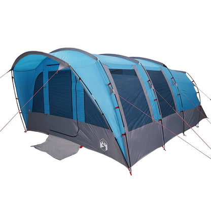 Detail van de vidaXL tunneltent in blauw met een ruime ingang en stevige bevestigingslijnen.