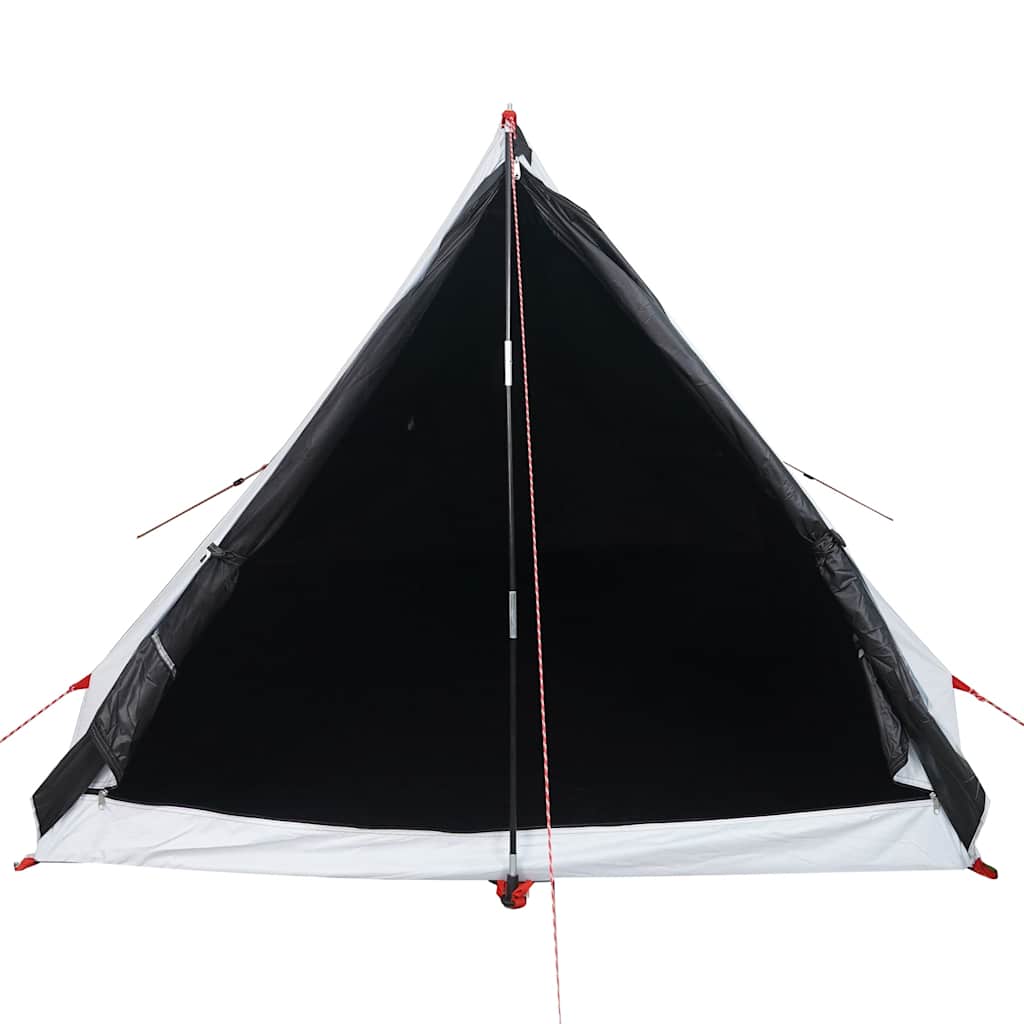 Zijaanzicht van de vidaXL A-frame tent met verduisterende ingang en waterdichte stof.