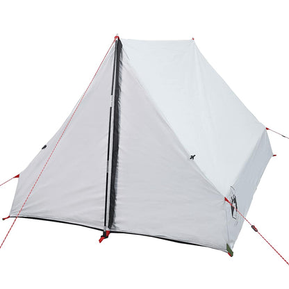 Detail van de vidaXL A-frame tent in wit, met waterdichte en verduisterende stof.