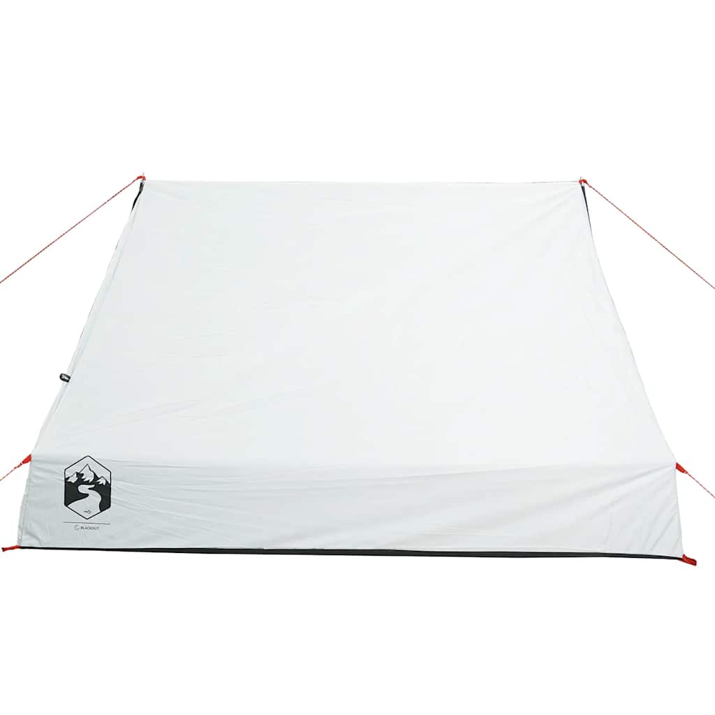 Detail van de witte vidaXL A-frame tent met waterdichte bovenkant en bevestigingslijnen.