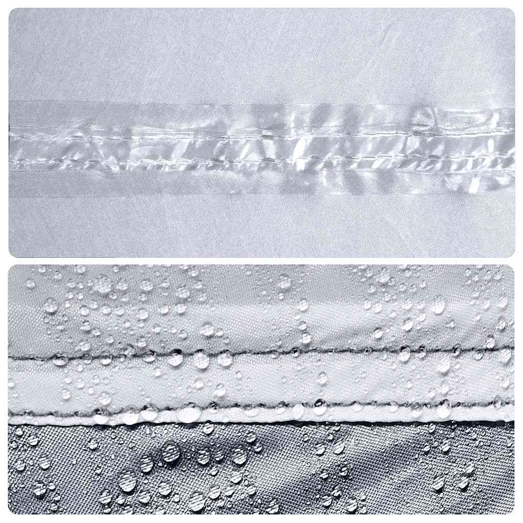 Detail van de getapete naden en waterdichte stof van de vidaXL koepeltent.