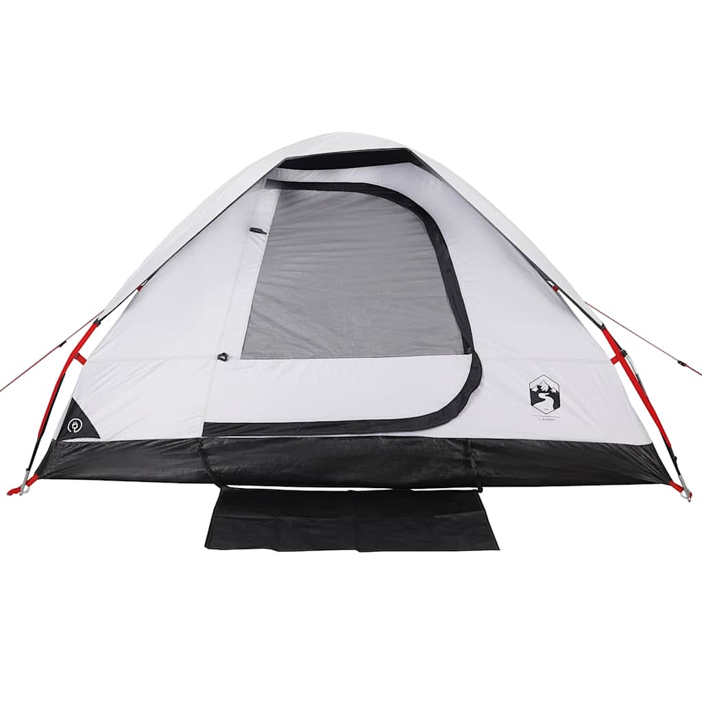 Detail van de vidaXL koepeltent met een waterdichte ingang en ventilatierooster.