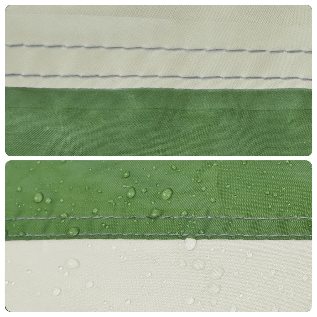 Detail van de waterdichte stof van de vidaXL gezinstent met luifel in groen.