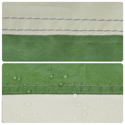 Detail van de waterdichte stof van de vidaXL gezinstent met luifel in groen.