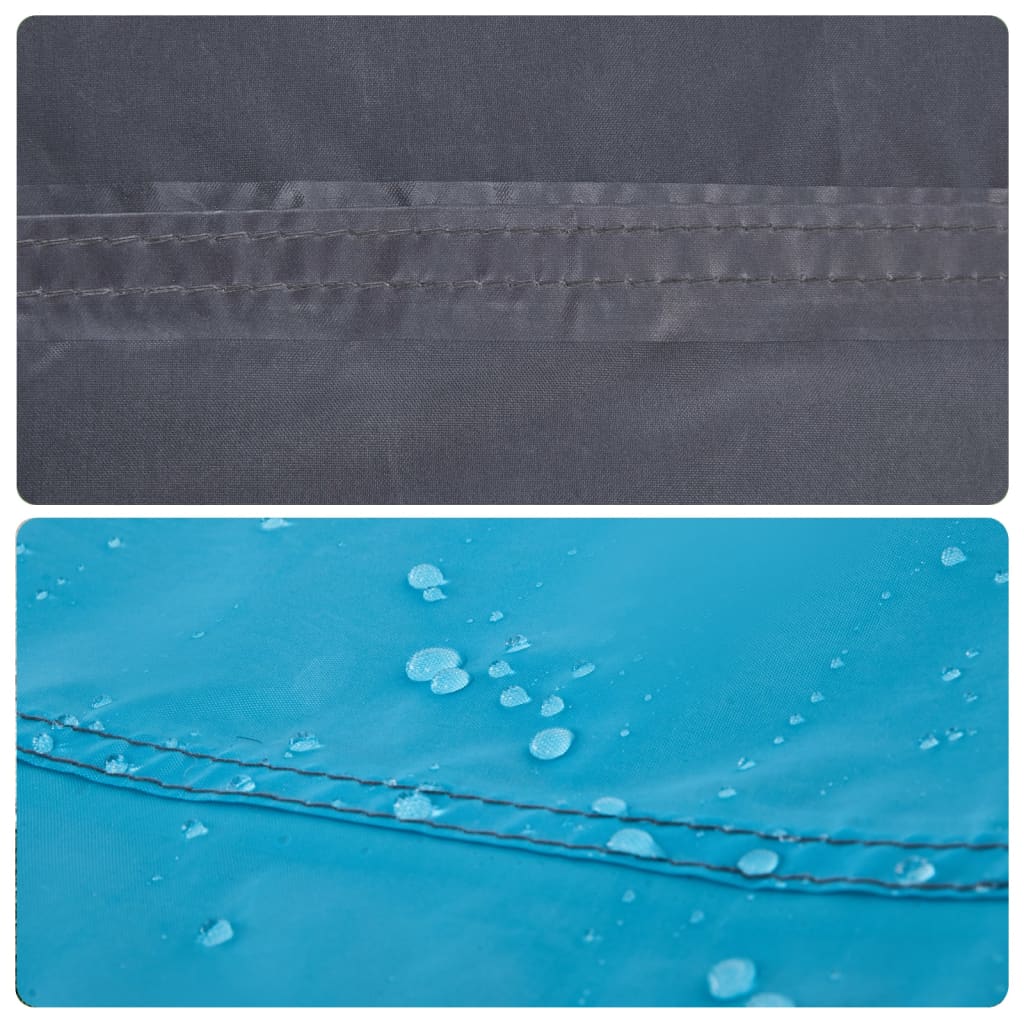 Detail van de waterdichte naden van de vidaXL gezinstent in blauw.