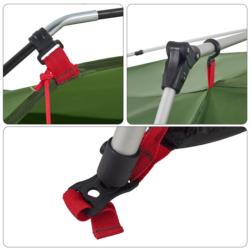Detail van het snelontgrendelingssysteem en bevestigingen van de vidaXL 4-persoons tent.