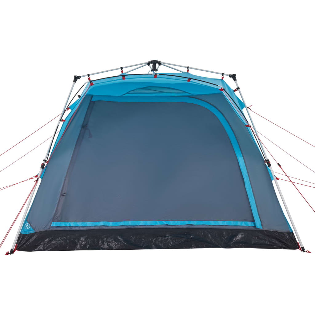 Detail van de blauwe vidaXL kampeertent met snelontgrendelingssysteem en ventilatierooster.