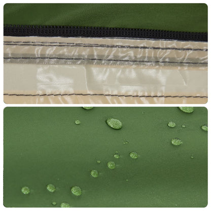 Detail van de waterdichte stof van de vidaXL koepeltent met druppels.