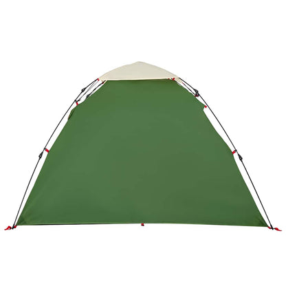 Detail van de groene vidaXL koepeltent met snelontgrendeling, zijaanzicht.