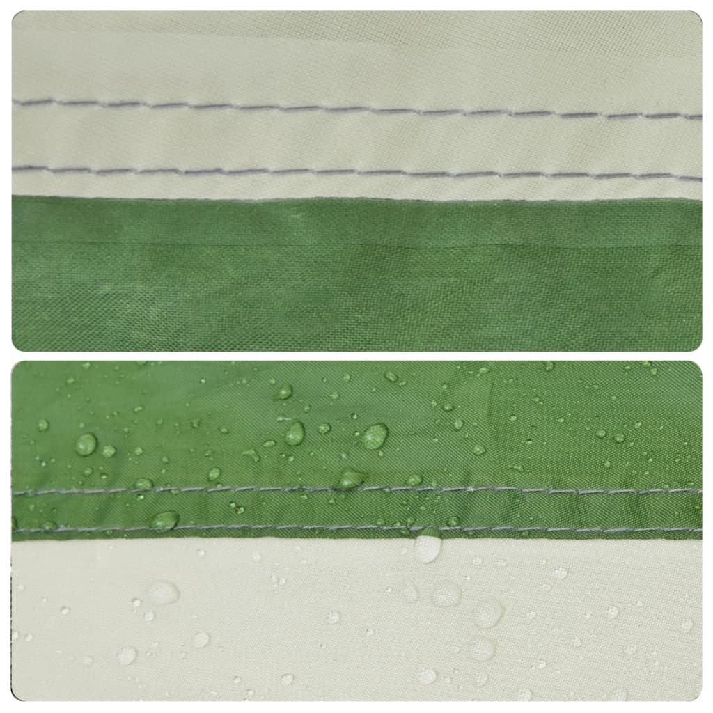 Detail van de waterdichte naden van de vidaXL koepeltent in groen.