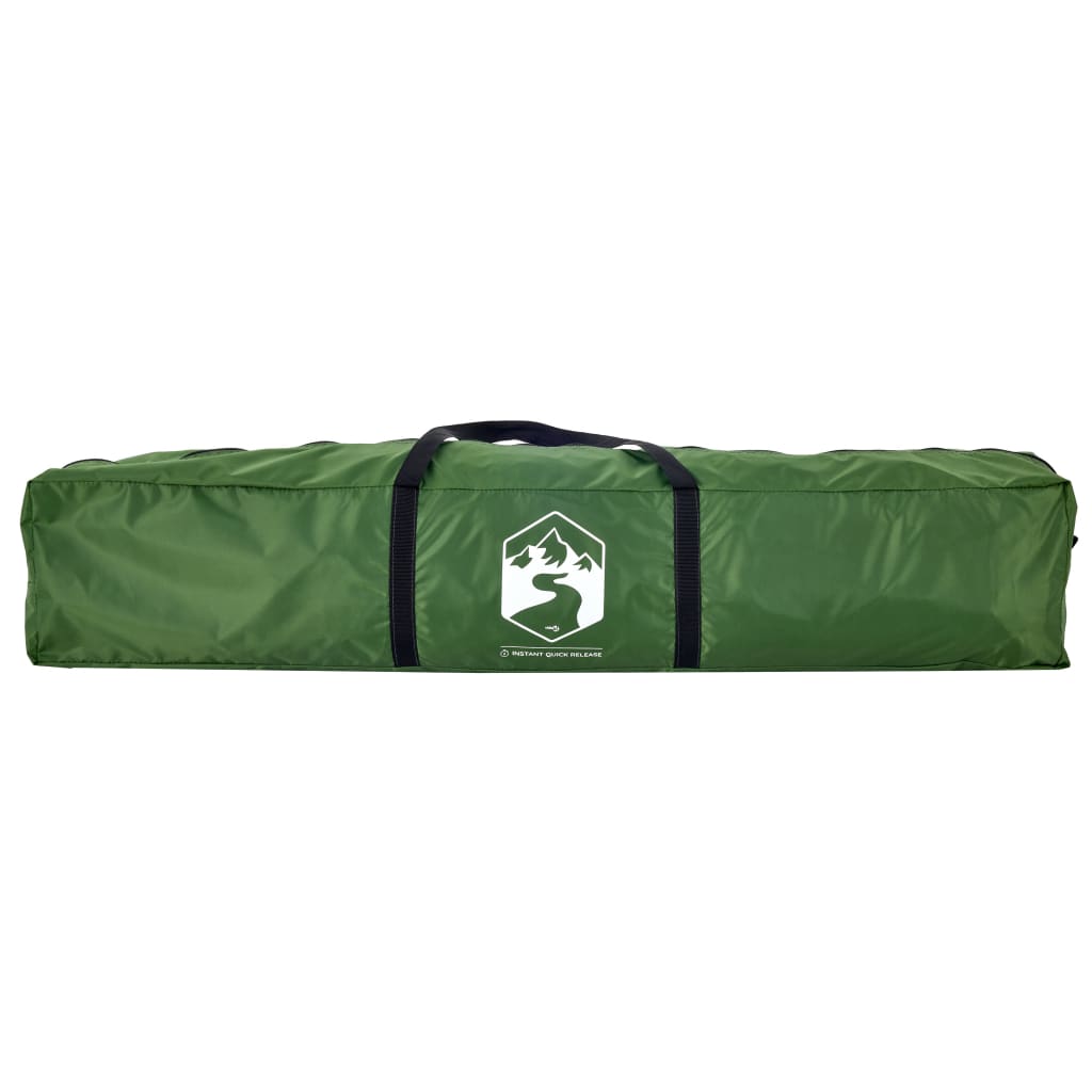Groene vidaXL koepeltent in draagtas, zijaanzicht met merklogo.