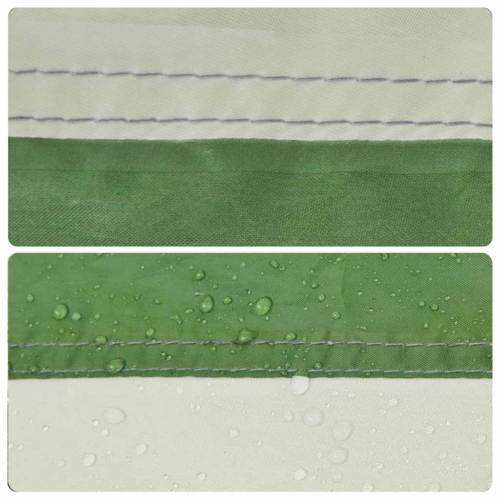 Detail van de waterdichte naden van de vidaXL koepeltent in groen.