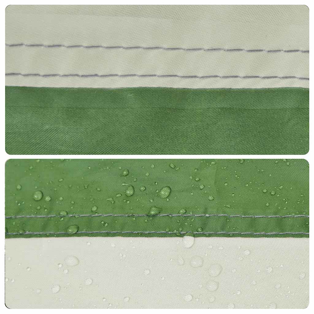 Detail van de waterdichte naden van de vidaXL koepeltent in groen.