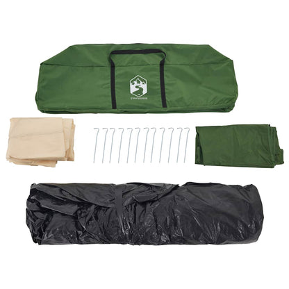 Groene vidaXL koepeltent met accessoires, inclusief haringen en opbergzak.
