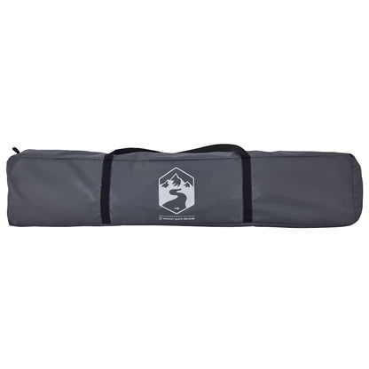 Grijze opbergtas voor de vidaXL koepeltent met merklogo, zijaanzicht.