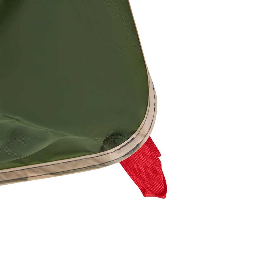 Detail van de groene vidaXL privacytent met waterdichte rand en bevestigingslus.