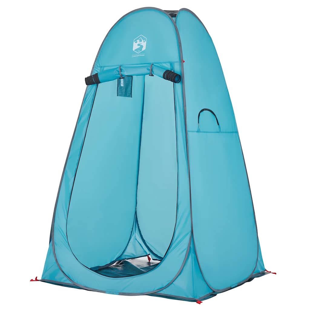 Detail van de vidaXL pop-up privacytent in blauw, met openingen voor ventilatie.