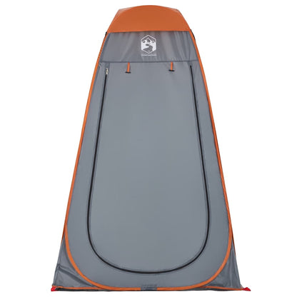 Detail van de grijs en oranje vidaXL privacytent met pop-up ontwerp, zijaanzicht.