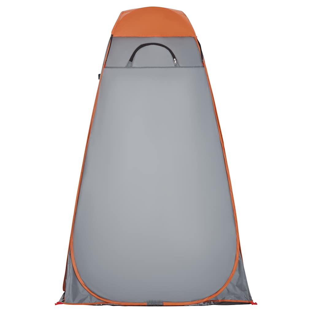 Detail van de vidaXL privacytent in grijs met oranje bovenkant, zijaanzicht.