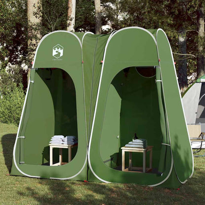 Groene vidaXL pop-up privacytent met twee openingen, ideaal voor buitengebruik.