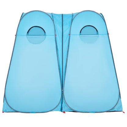 Detail van de vidaXL pop-up privacytent in blauw met twee toegangspunten.