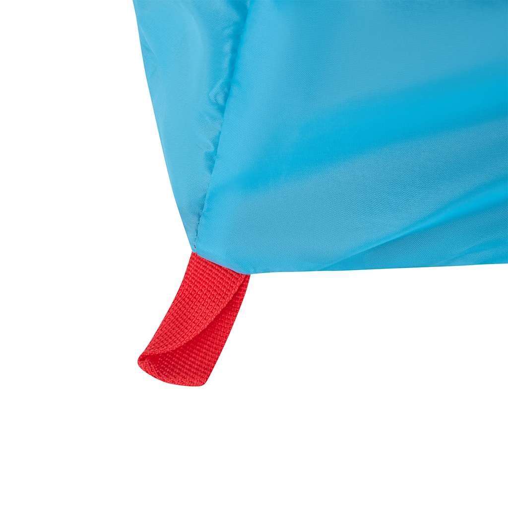 Detail van de blauwe vidaXL privacytent met een rode bevestigingsriem.