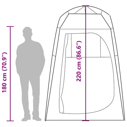 Detail van de vidaXL privacytent met afmetingen en zijaanzicht, ideaal voor buitengebruik.