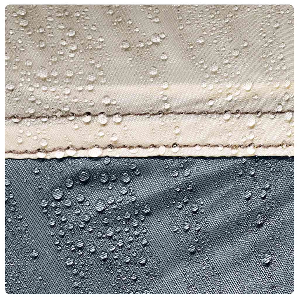 Detail van de waterdichte stof van de vidaXL privacytent met druppels.