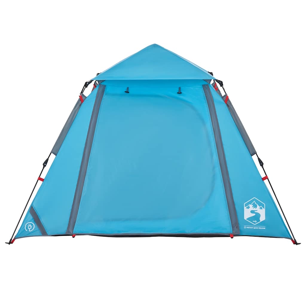 Detail van de vidaXL koepeltent in blauw, met waterdichte en snelopzet eigenschappen.